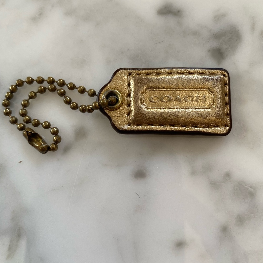 Coach Gold Metallic Hang Tag with Ball Chain